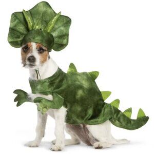 🟠 Thrills & Chills Large Triceratops Dinosaur Pet Dog 2-piece Halloween Costume